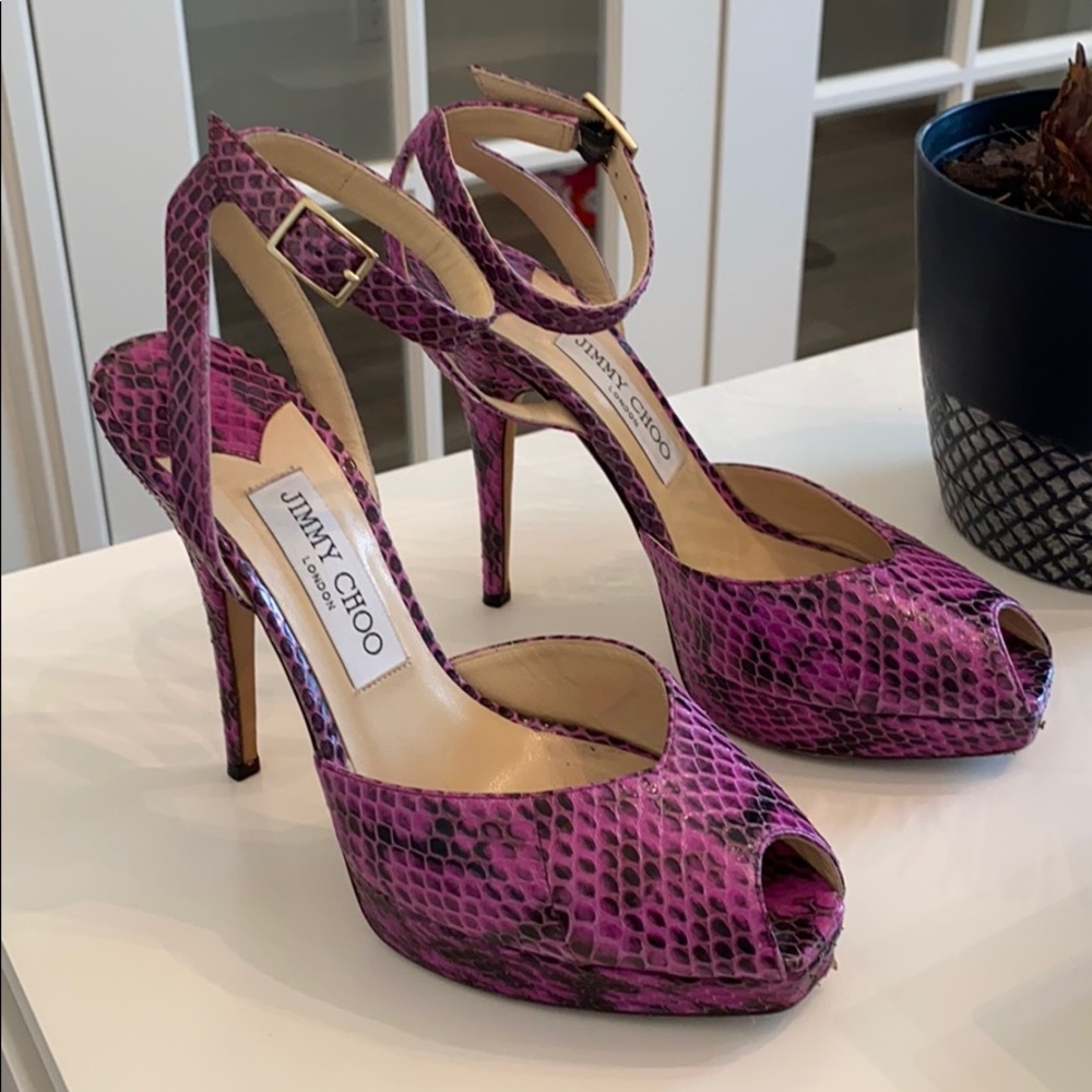 Jimmy Choo 37 python heels